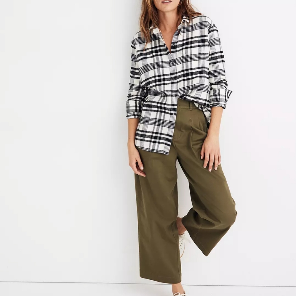 Madewell Black and white flannel, Size M